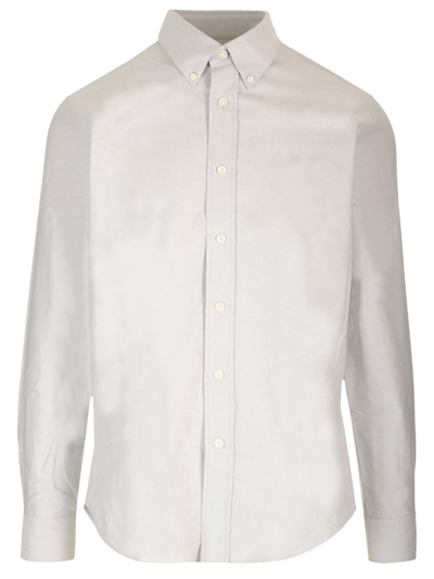 Givenchy Grey Shirt With Embroidered Logo In Grigio