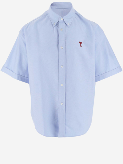 AMI ALEXANDRE MATTIUSSI SHORT SLEEVE SHIRT WITH LOGO