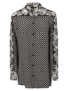 Balmain Hemd Aus Seide Mit Paisley-print In Edk Noir Ivoire