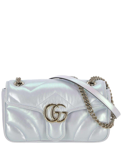 Gucci Gg Marmont Small Shoulder Bag In Iride Snow
