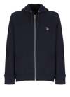 Ps By Paul Smith Ps Paul Smith Zebra Patch Zipped Drawstring Hoodie In Blu Navy