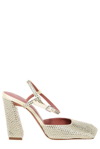 Amina Muaddi Gold-tone Rhinestone-embellished Pumps In Giallo