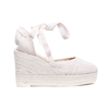 Manebi Manebí Yucatán Crochet Cotton Wedge Espadrilles In Bianco