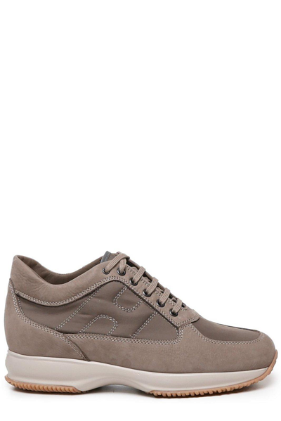 Hogan Interactive Panelled Sneakers In Brown