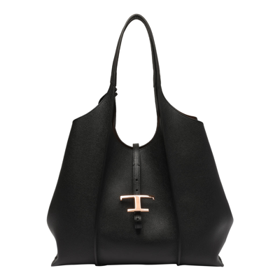 Tod's Timeless Leather Hobo Bag In Black