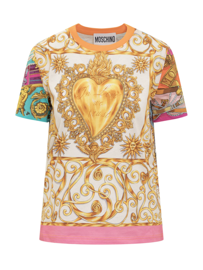 Moschino T-shirt Foulard In Multicolor
