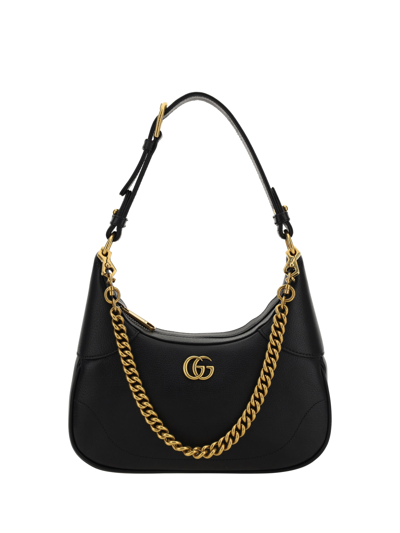 Gucci Aphrodite Leather Shoulder Bag In Black