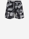 OFF-WHITE SWIMSUIT WITH GRAPHIC PATTERN