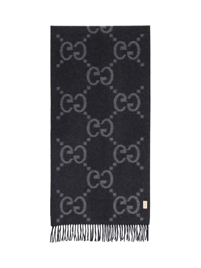 Gucci Gg Jacquard Scarf In Flanner