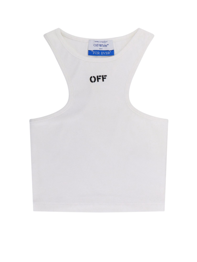 Off-white Ribbed Logo-print Vest In White