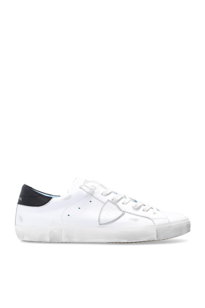 Philippe Model Sneakers With Logo In Bianco