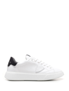 Philippe Model Temple Low Sneakers In White Leather In Bianco E Nero