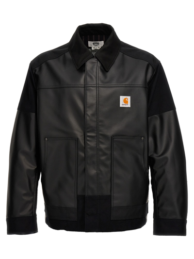 Junya Watanabe X Carhartt Faux Leather Jacket In Black