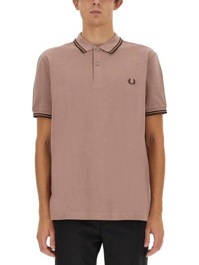 Fred Perry Twin Tipped Polo T Shirt Pink