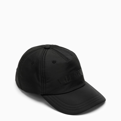 VALENTINO GARAVANI BLACK BASEBALL CAP WITH LOGO