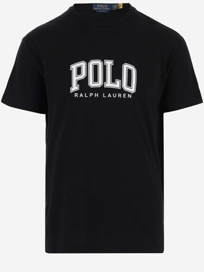 Polo Ralph Lauren Cotton T-shirt With Logo In Nero