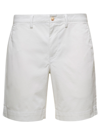 POLO RALPH LAUREN WHITE CHINO SHORTS WITH LOGO PATCH IN COTTON MAN