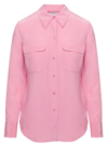 EQUIPMENT PINK SHIRT WITH PATCH POCKETS WITH FLAP IN SILK WOMAN