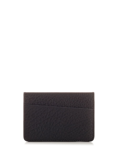 Maison Margiela Leather Credit Card Case In Black
