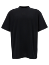 44 LABEL GROUP BLACK T-SHIRT WITH LOGO EMBROIDERY AND PRINT IN COTTON MAN