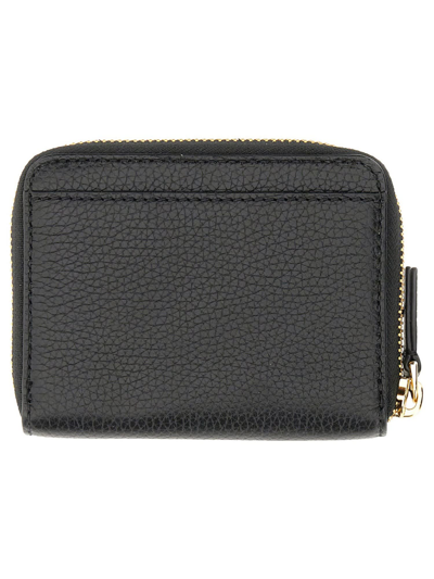 Marc Jacobs Leather Wallet With Zipper In Nero
