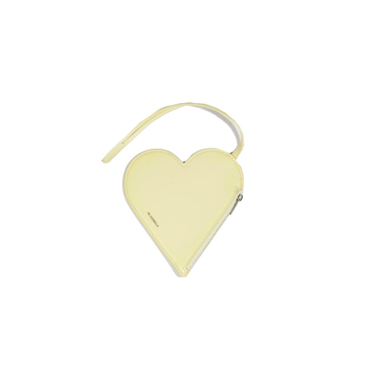 Jil Sander Carmine Heart-shaped Zipped Pouch In Panna