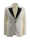 P.A.R.O.S.H SATIN-LAPEL DOUBLE-BREASTED BLAZER