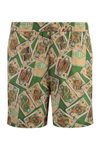 Drôle De Monsieur Drole De Monsieur Le Short Plage Jeu De Cartes In Green