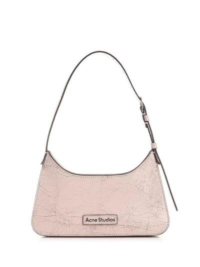 Acne Studios Platt Logo Detailed Mini Shoulder Bag In Pastel Pink