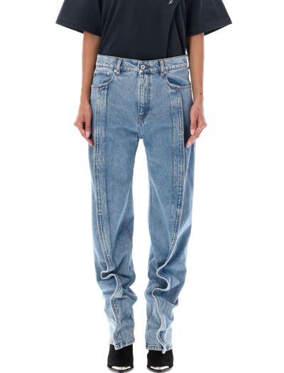 Y/project High-rise Slim Jeans In Light Blue
