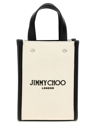 Jimmy Choo Mini N/s Tote Handbag In Neutrals/black
