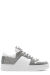 Jimmy Choo Florent Leather Sneakers In White/silver