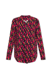 Diane Von Furstenberg Monogram-print Long-sleeve Blouse In Pink