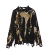 R13 OVERSIZED SWEATER GOLD SPLATTERED