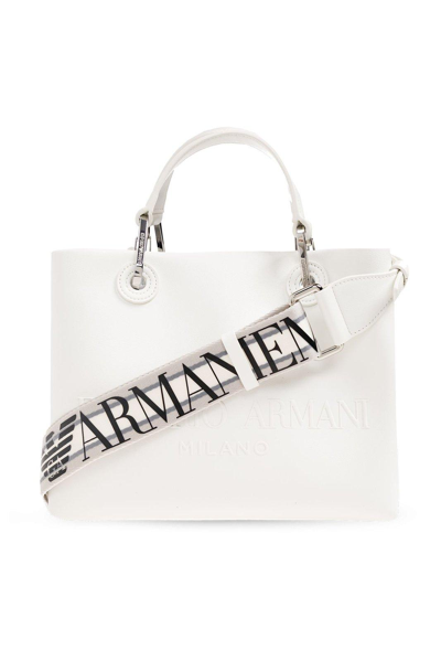 Emporio Armani Shopper Bag With Logo In White