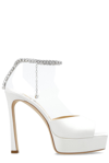 Jimmy Choo Saeda 125mm Crystal-embellished Sandals In Neutrals
