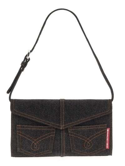 M05ch1n0 Jeans Bag With Logo In Black