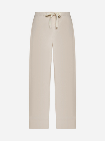 's Max Mara Argento Cotton Trousers In Beige