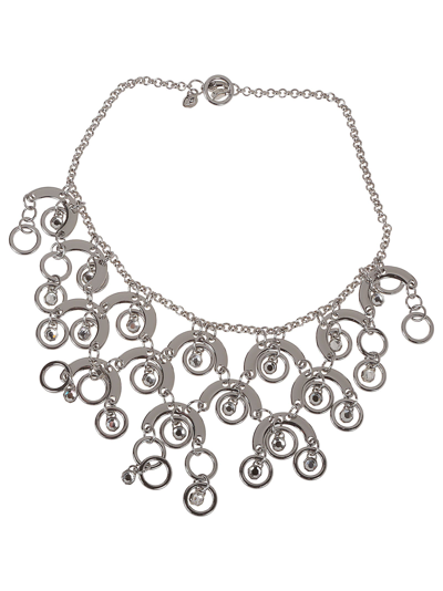 Paco Rabanne Sphere Necklace In Silver/crystal