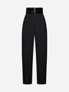 Alaïa Belted Wool Trousers In Black