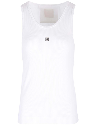 Givenchy 4g Cotton Tank Top In White