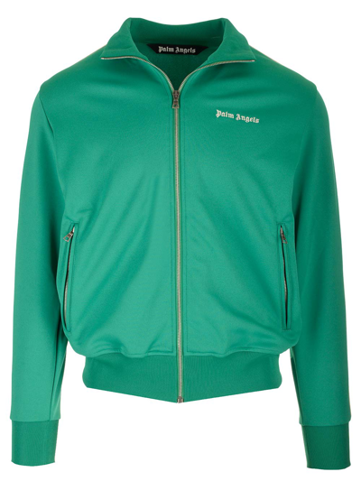Palm Angels Classic Logo Track Jacket In Green