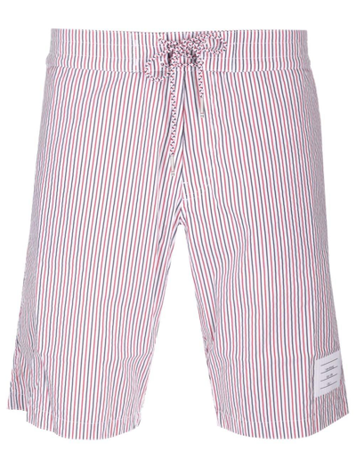 Thom Browne Striped Drawstring Swimming Shorts In Multicolor