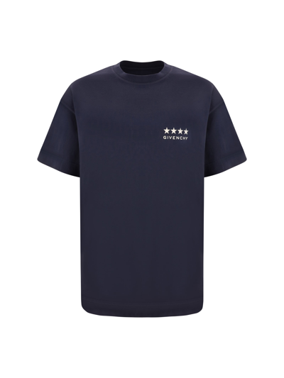 Givenchy 4g-print Cotton T-shirt In Deep Blue