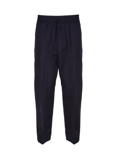 Lardini Trousers With Elasticated Waist In Blue