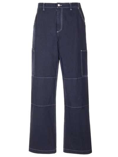 Mm6 Maison Margiela Numeric Signature Trousers In Blue