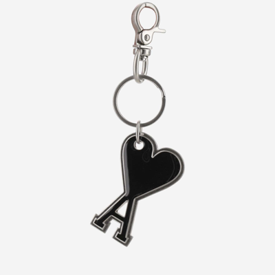Ami Alexandre Mattiussi Keychain With Logo In Black