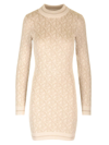 PALM ANGELS LUREX KNIT MINI DRESS WITH MONOGRAM