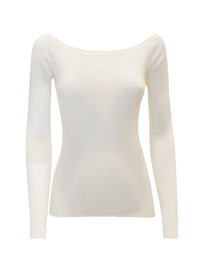 P.a.r.o.s.h Parosh Cream Cotton Cipria24 Sweater In White