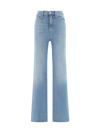 7 For All Mankind Denim Trouser In Light Blue
